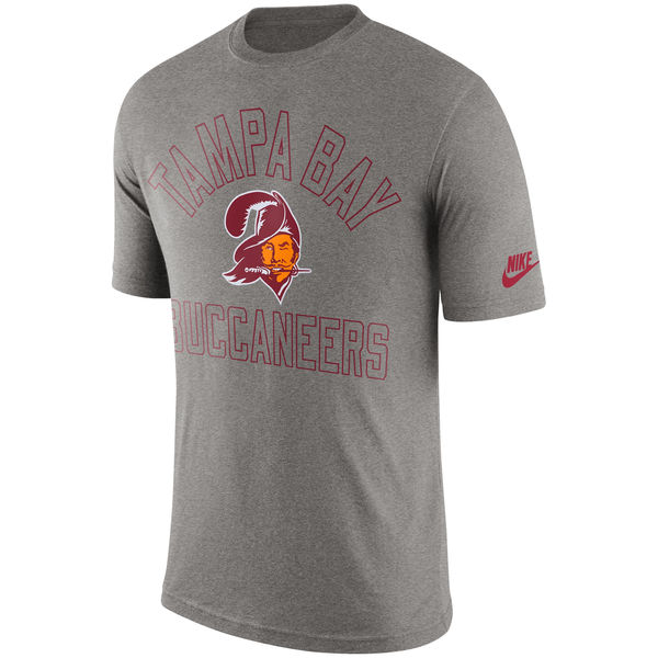 Men NFL Tampa Bay Buccaneers Nike Retro Logo II TShirt  Heather Gray->nfl t-shirts->Sports Accessory